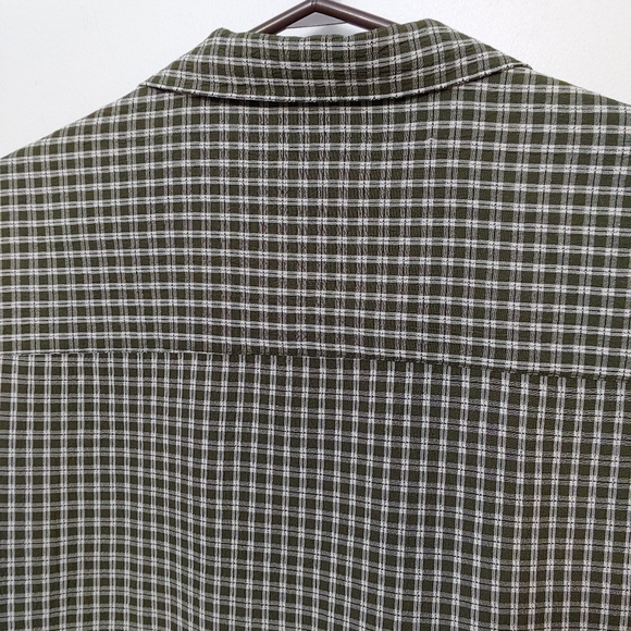 Vintage Men's Tartan Dress Shirt - Natural Issue Olive Button Down Size L - Picture 5 of 8